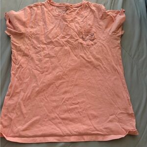 Vineyard Vines Coral Pink Pocket Tee